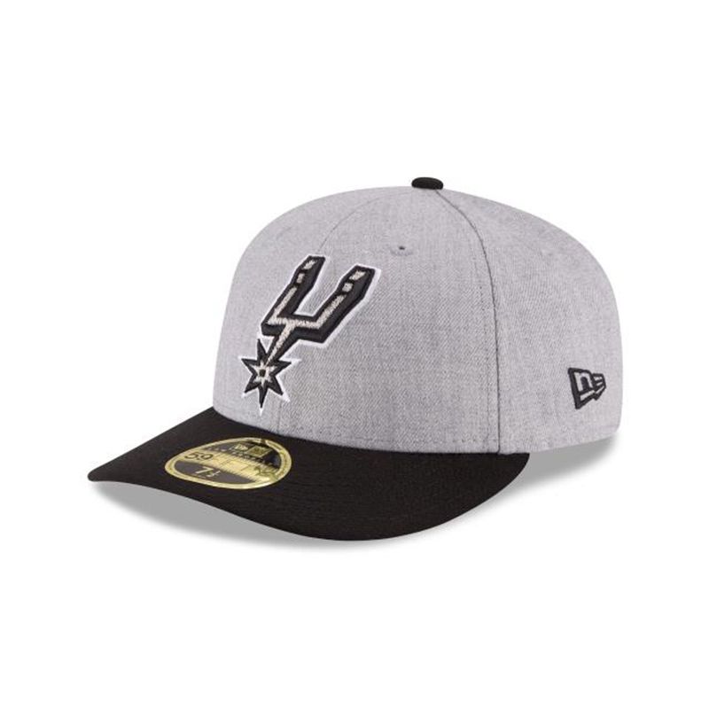 NBA San Antonio Spurs Heather Low Profile 59Fifty Fitted (YNS0169) - Grey New Era Caps